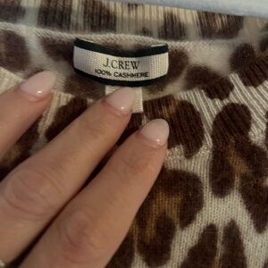 J.Crew on trend Brown Leopard Print Cashmere Sweater